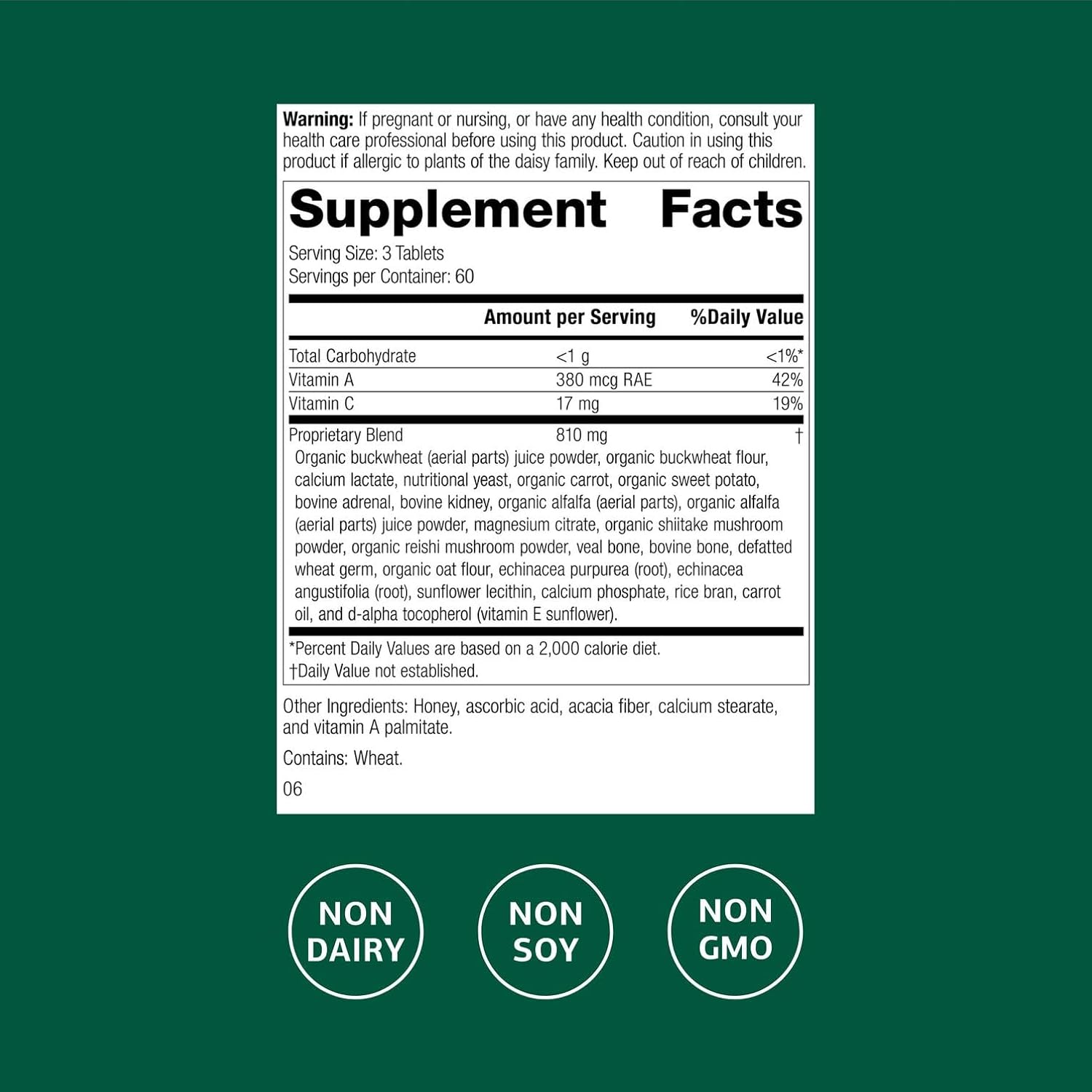 Standard Process Cataplex A-C-P - Whole Food Supplement with Vitamins A and C - Supports Immune Function and Dental Health - Dairy-Free and Soya-Free - 180 Tablets (60 Servings) - görsel 2