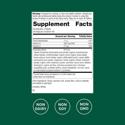 Standard Process Cataplex A-C-P - Whole Food Supplement with Vitamins A and C - Supports Immune Function and Dental Health - Dairy-Free and Soya-Free - 180 Tablets (60 Servings)