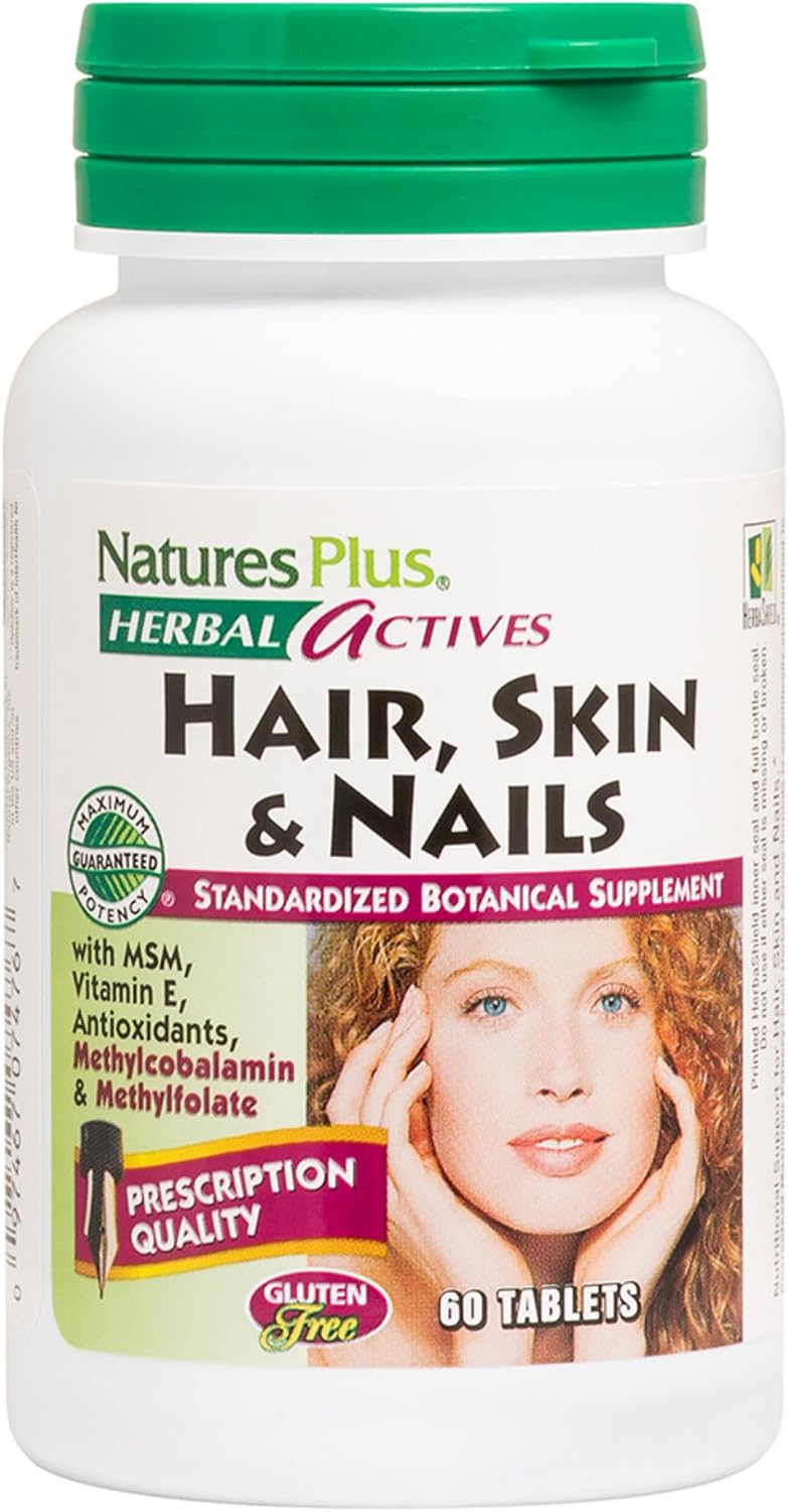 Natures Plus Hair, Skin & Nails - 60 Vegan Tablets - görsel 1