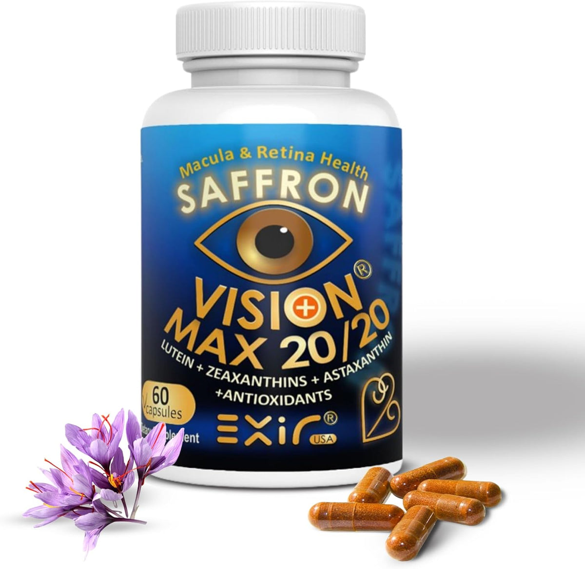 Vision Max 20/20 Visual Performance Support Eye Supplement - Supports Eye Health, Visual Comfort & Focus (60 Capsules) - görsel 1