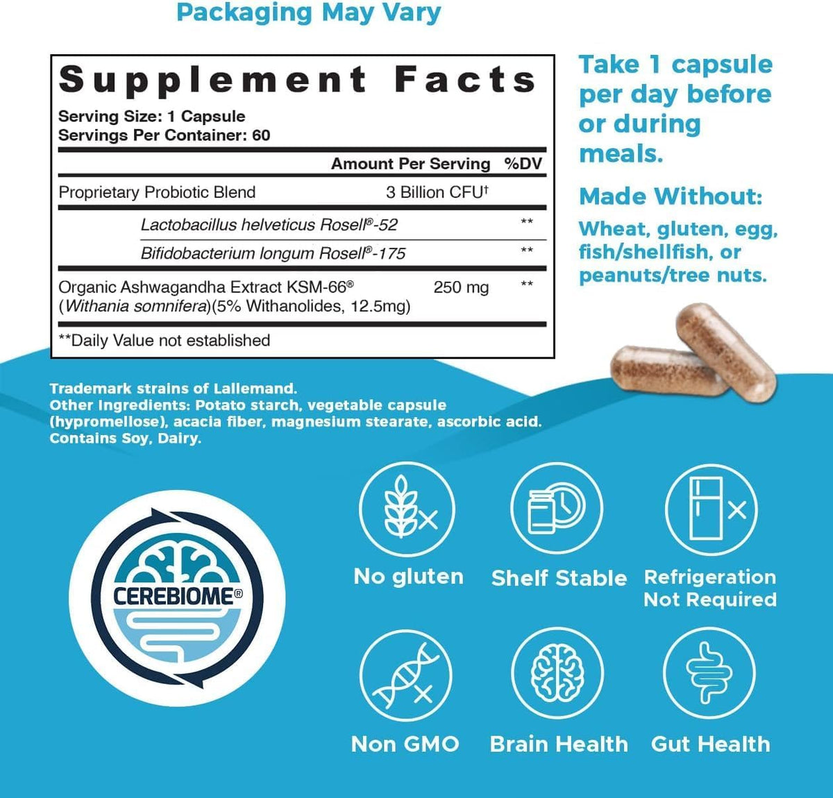 Optimal Stress Relief Supplement – Mood Support, Sleep Aid, Ashwagandha KSM-66, Probiotics for Gut Health – 60-Day Supply (2 Pack) - görsel 2