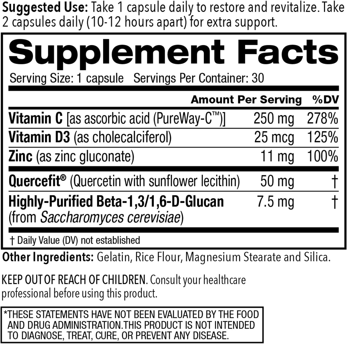 Juvenon AgeRenew Beta Glucan - Anti-Ageing & Immune Support with Zinc, Quercetin, Vitamins C & D - görsel 7