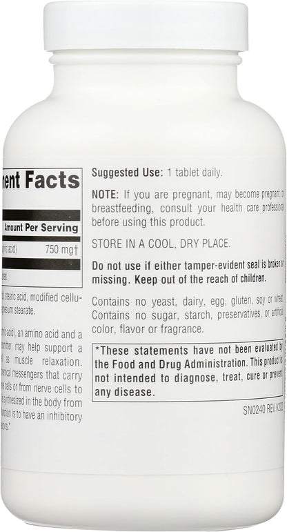 Source Naturals Serene Science GABA 750mg Tablets – For Relaxation and Peace of Mind
