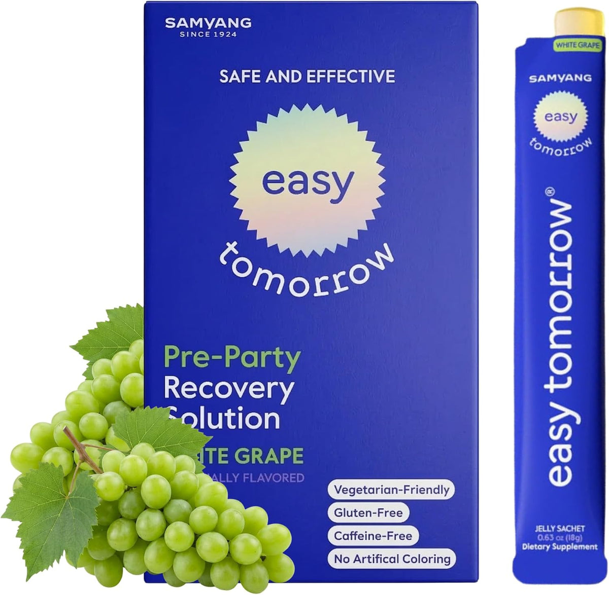EASY TOMORROW - Natural Energy & Morning Vitality Jelly Stick - Daily Korean Skin Health Supplement & After Drinking Support with DHM & Glutathione - K-Beauty Inspired (Mango Flavour, 10 Sticks) - görsel 10
