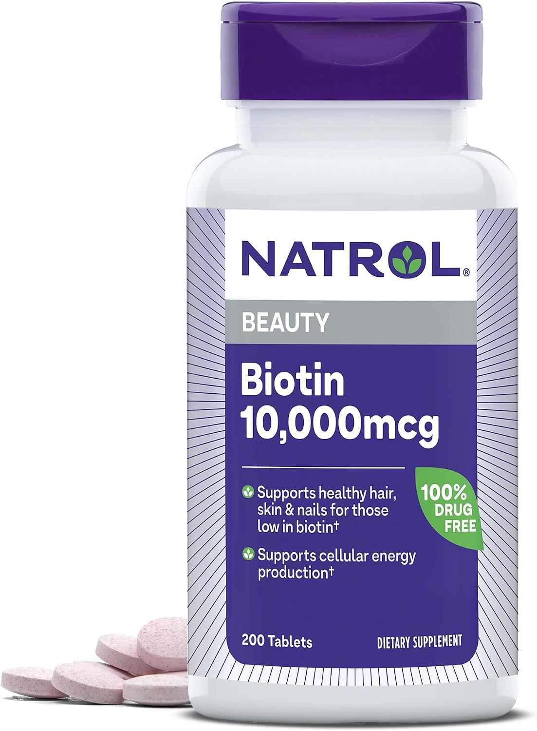 Natrol Beauty Biotin 10,000mcg Vitamins for Beauty, 100 Tablets - görsel 10