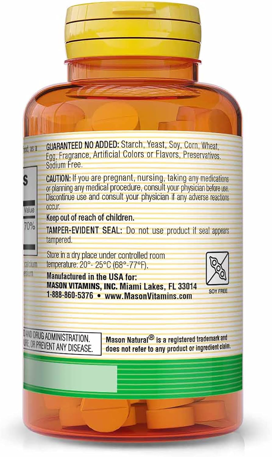 MASON NATURAL Folic Acid 400 mcg – 100 Tablets (Pack of 3) - görsel 3