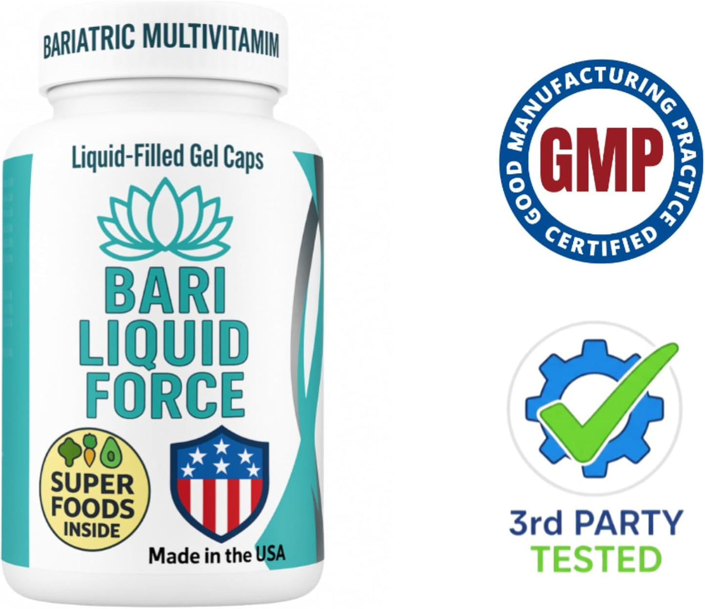 Bariatric Multivitamin with Iron - Liquid-Filled Softgels - ASMBS Compliant - 60 Count - görsel 4