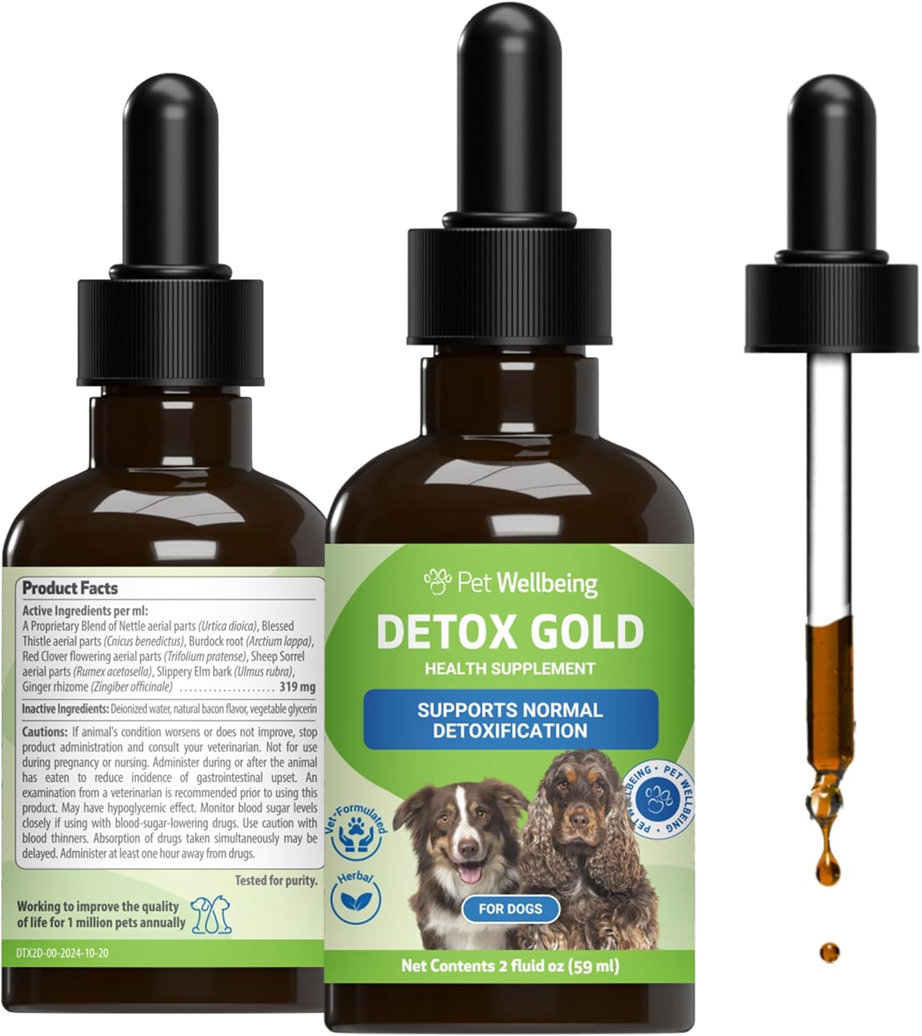 Pet Wellbeing Detox Gold for Dogs & Cats - Gentle Detoxification & Elimination Support, Immune System Care, Nettle, Blessed Thistle - Veterinarian-Formulated Herbal Supplement, 118 ml - görsel 8