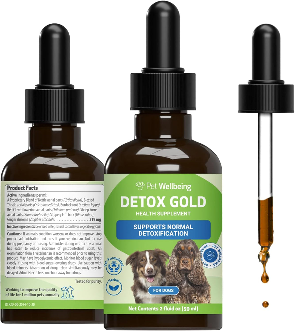 Pet Wellbeing Detox Gold for Dogs & Cats - Gentle Detoxification & Elimination Support, Immune System Care, Nettle, Blessed Thistle - Veterinarian-Formulated Herbal Supplement, 118 ml - görsel 8