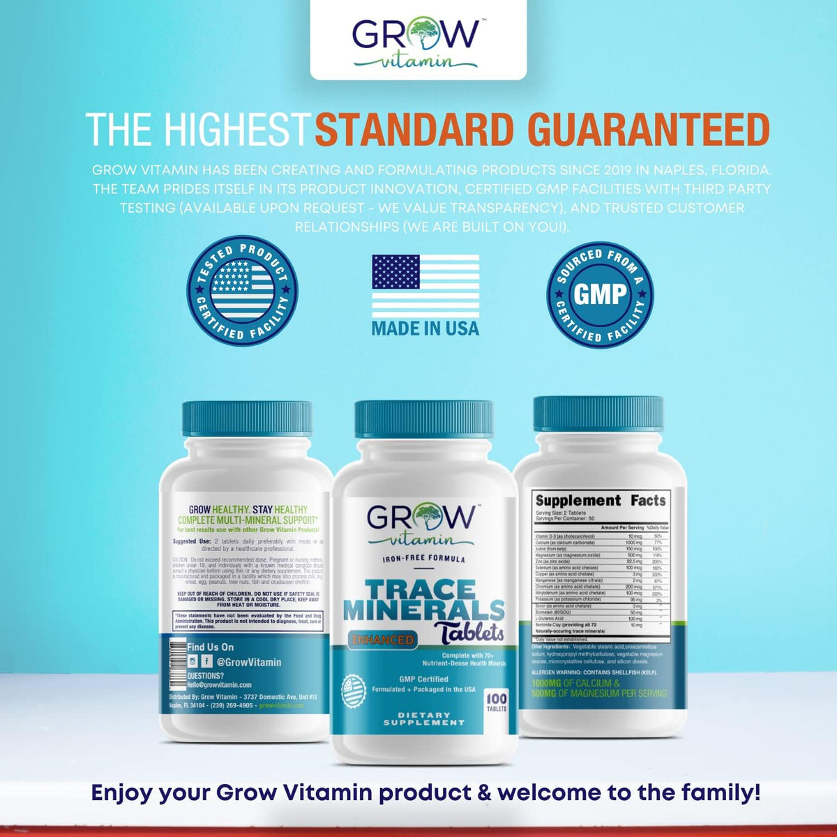 grow vitamin Trace Minerals Enhanced Complex - 70+ Nutrient-Dense Minerals, 100 Tablets - görsel 6