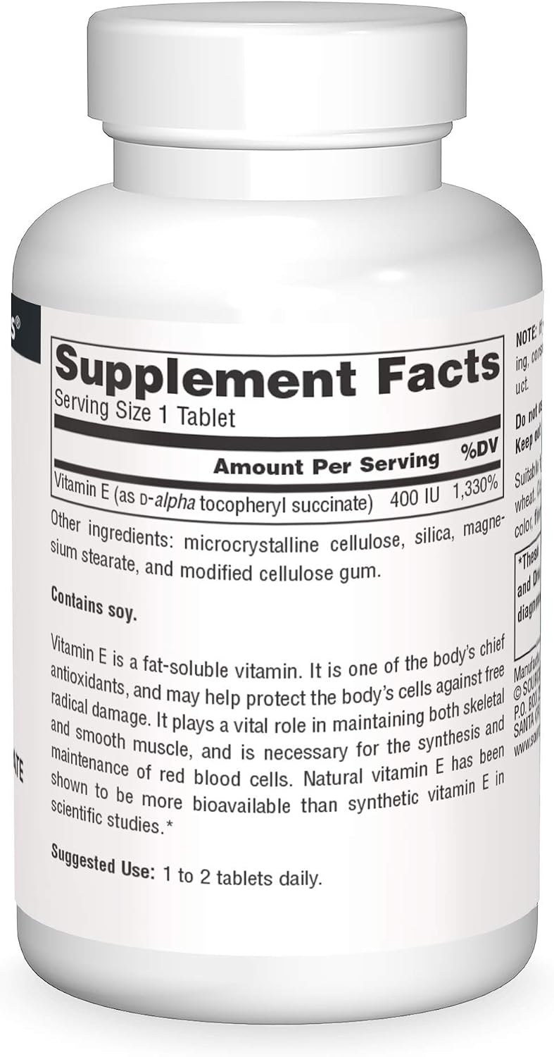 Source Naturals Vitamin E – 400 IU, 50 Tablets - görsel 3