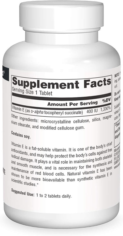 Source Naturals Vitamin E – 400 IU, 50 Tablets