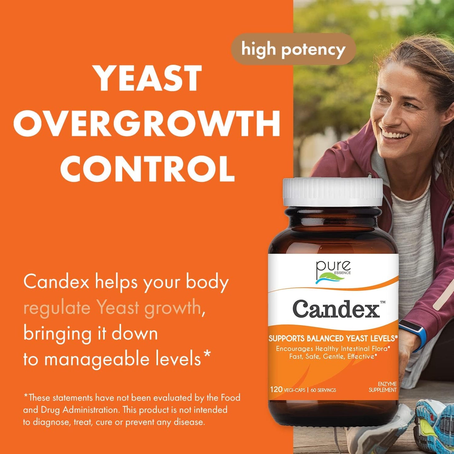 Pure Essence Candex Supplement – Yeast Overgrowth Support with Digestive Enzymes, 120 Capsules - görsel 2