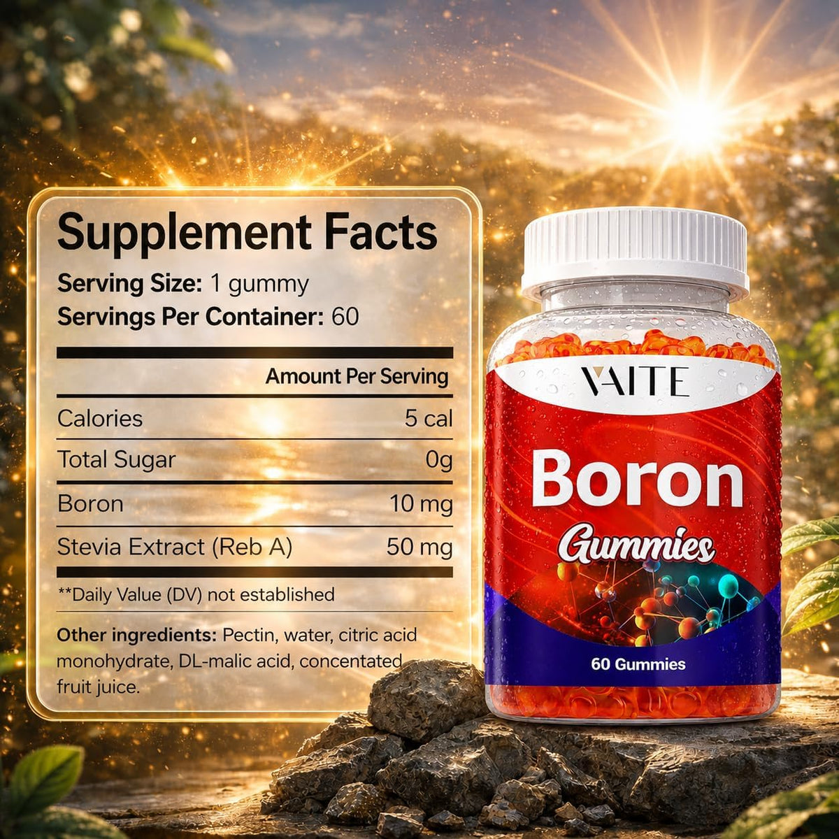 Boron Supplement for Men & Women – 10mg Gummies – Vegan, Non-GMO, Gluten-free – 60 Chewable Gummies - görsel 3