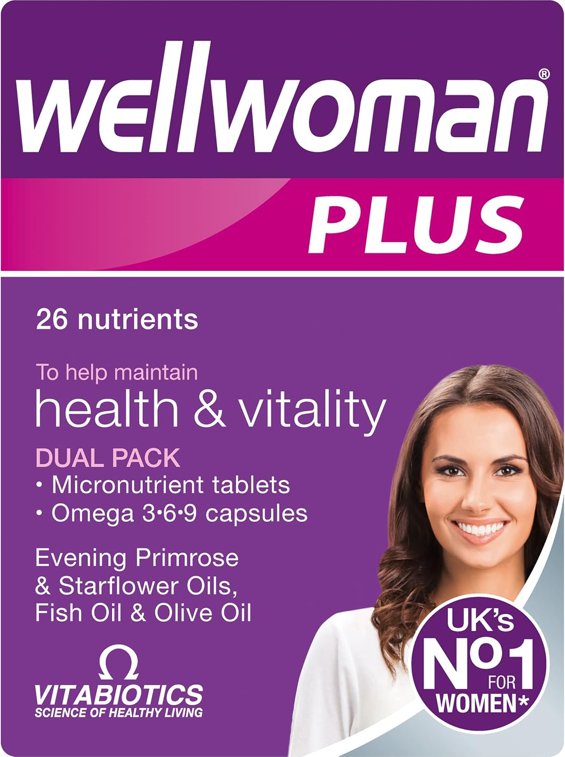 Vitabiotics Wellwoman Plus Tablets & Omega 3-6-9 Capsules, 56 Tablets and Capsules - görsel 1