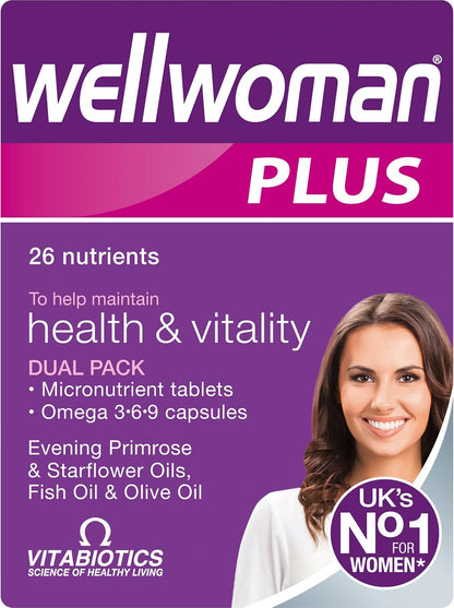 Vitabiotics Wellwoman Plus Tablets & Omega 3-6-9 Capsules, 56 Tablets and Capsules