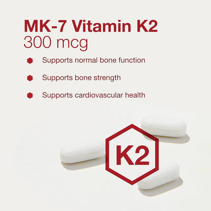 PROTOCOL FOR LIFE BALANCE MK-7 Vitamin K2 300mcg – Extra Strength – 60 Veg Capsules