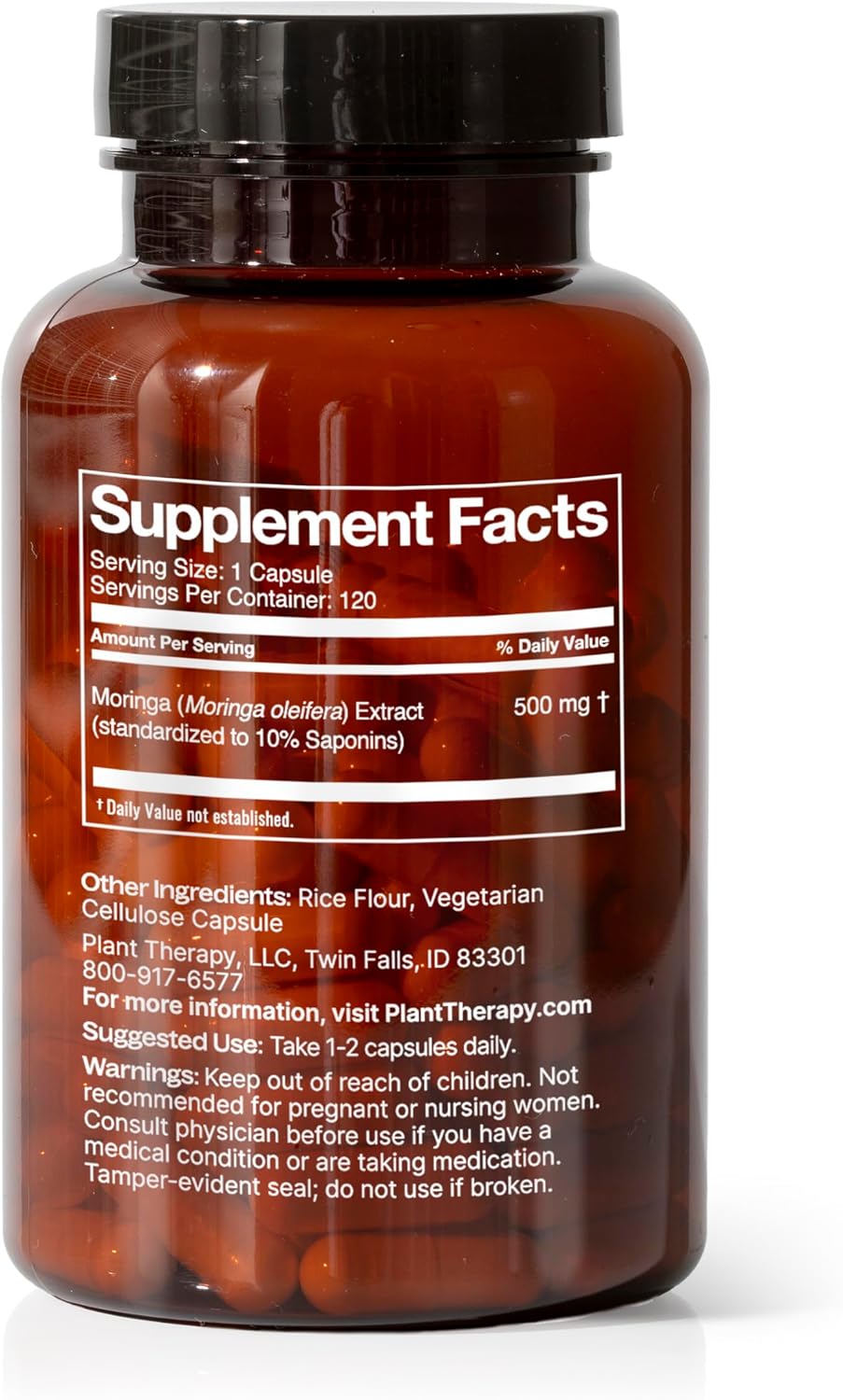 Plant Therapy Moringa Herbal Supplement Capsules, Supports Whole-Body Wellness, Energising (already correct) & Immune-Supporting, Naturally Nutritious, 120 Vegetarian Capsules (4-Month Supply), Made in the USA - görsel 2