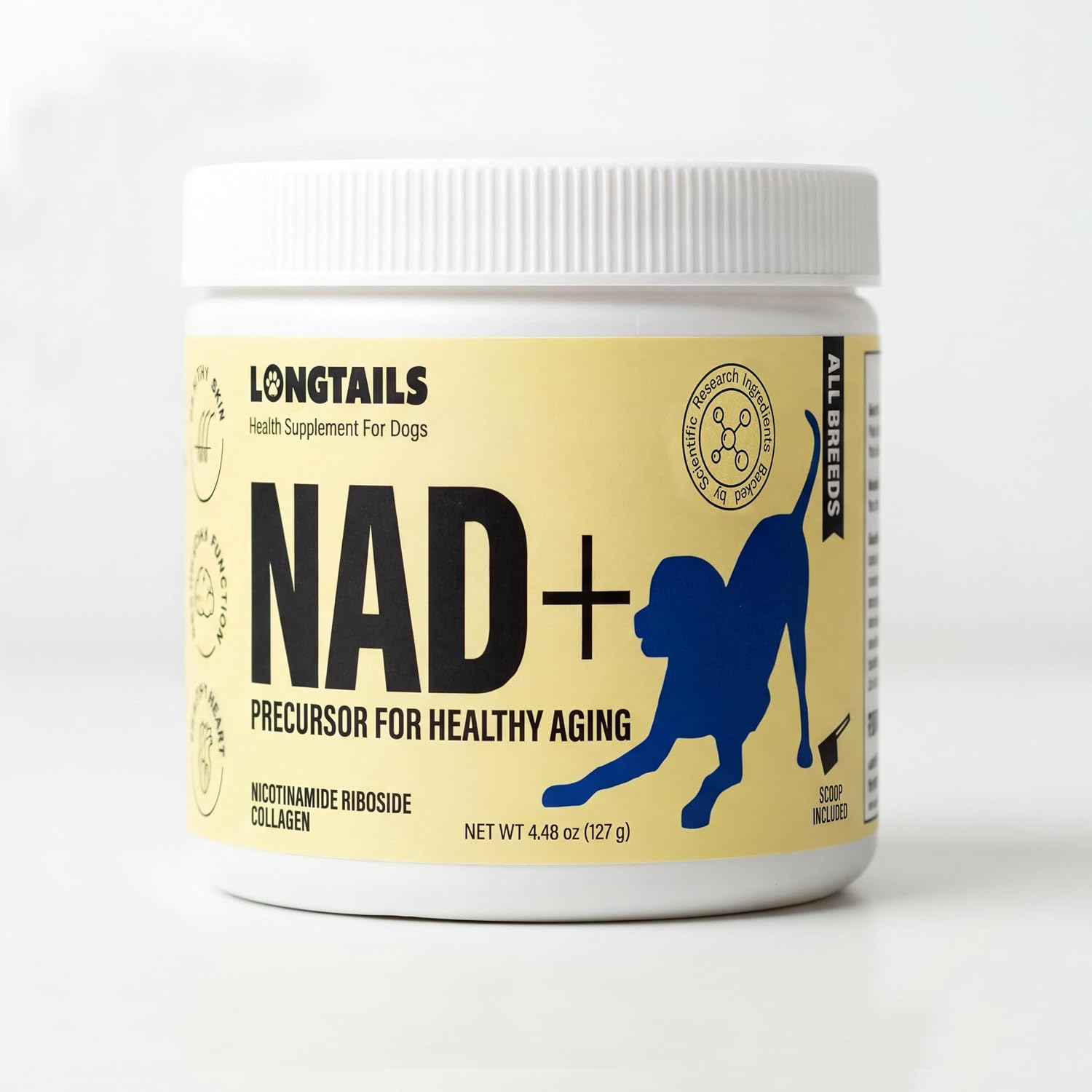 NAD+ Senior Dog Supplement - NMN Alternative, 200mg NR Powder with Collagen & Whole Foods - görsel 2