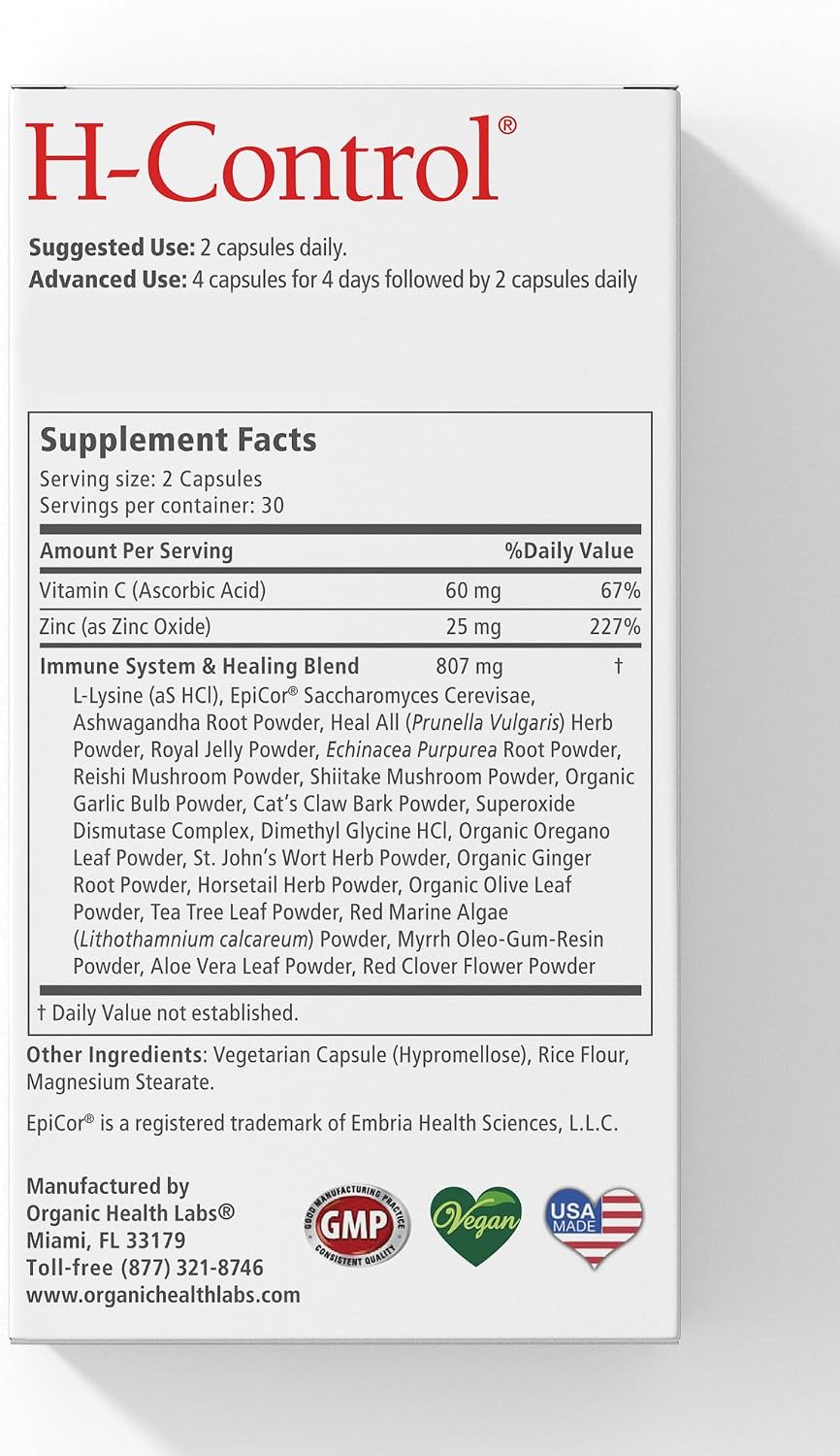 H-Control, Vitamin C with Zinc for Optimal Immune Support, 60 Veggie Capsules - görsel 2