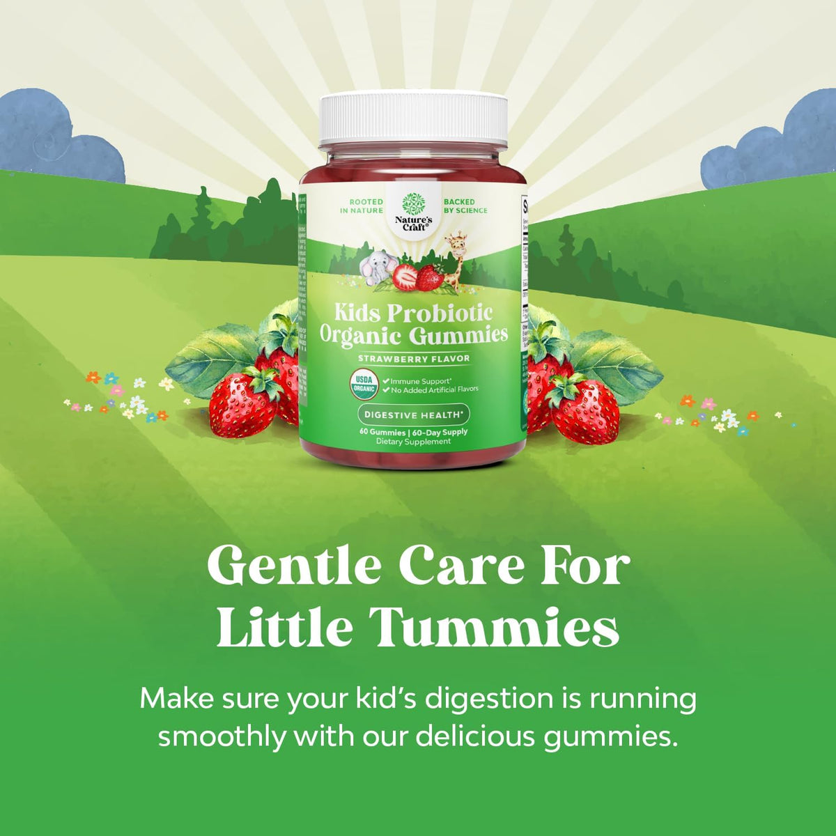 Natures Craft USDA Organic Kids Probiotic Gummies - 60 Count - görsel 2