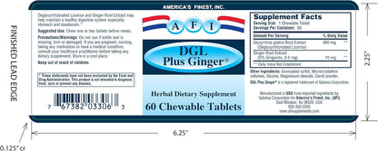 AFI DGL Plus Ginger Chewable Tablets - 60 Tablets
