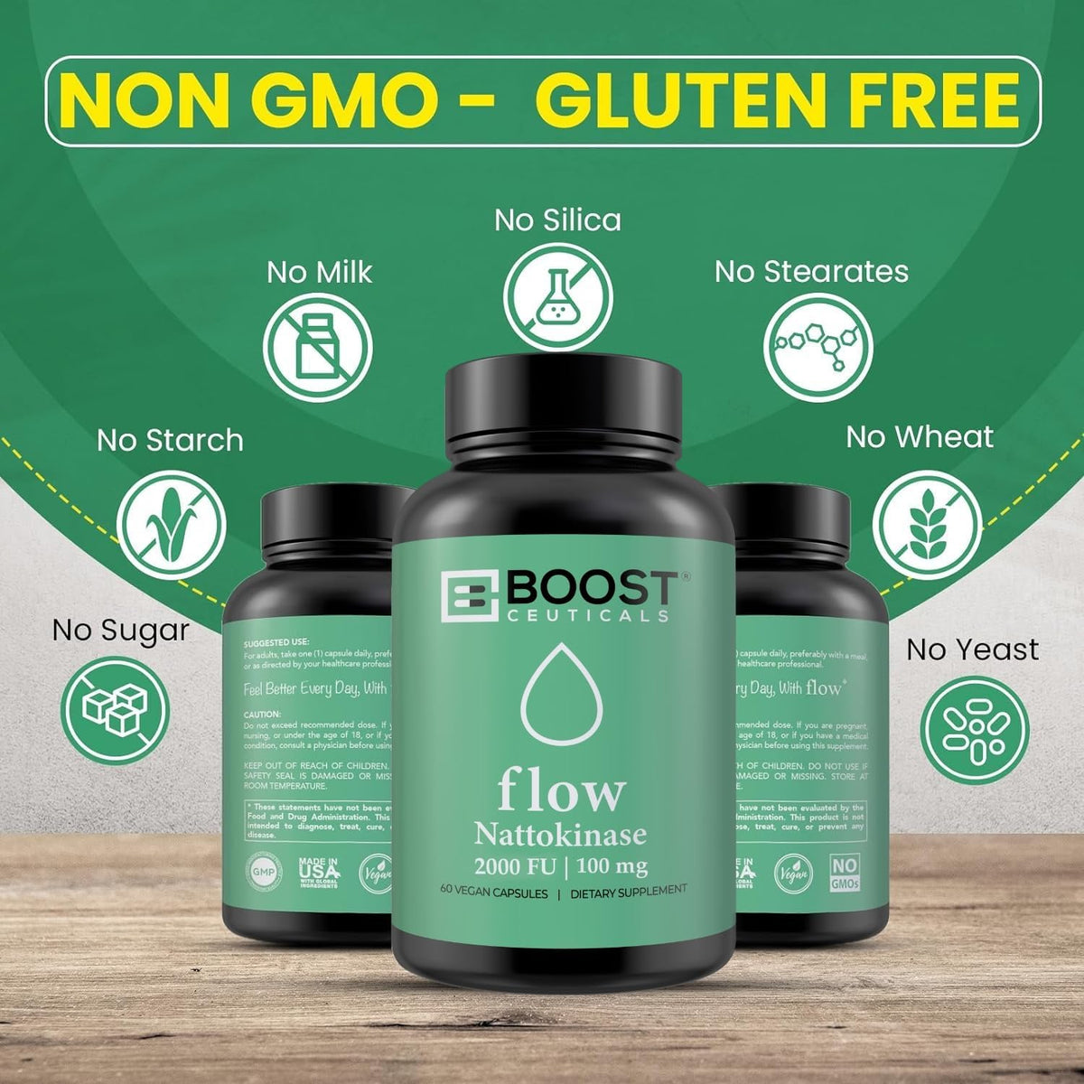 Nattokinase 2000 FU - Systemic Enzyme Support - 100 Vegan Capsules - görsel 6