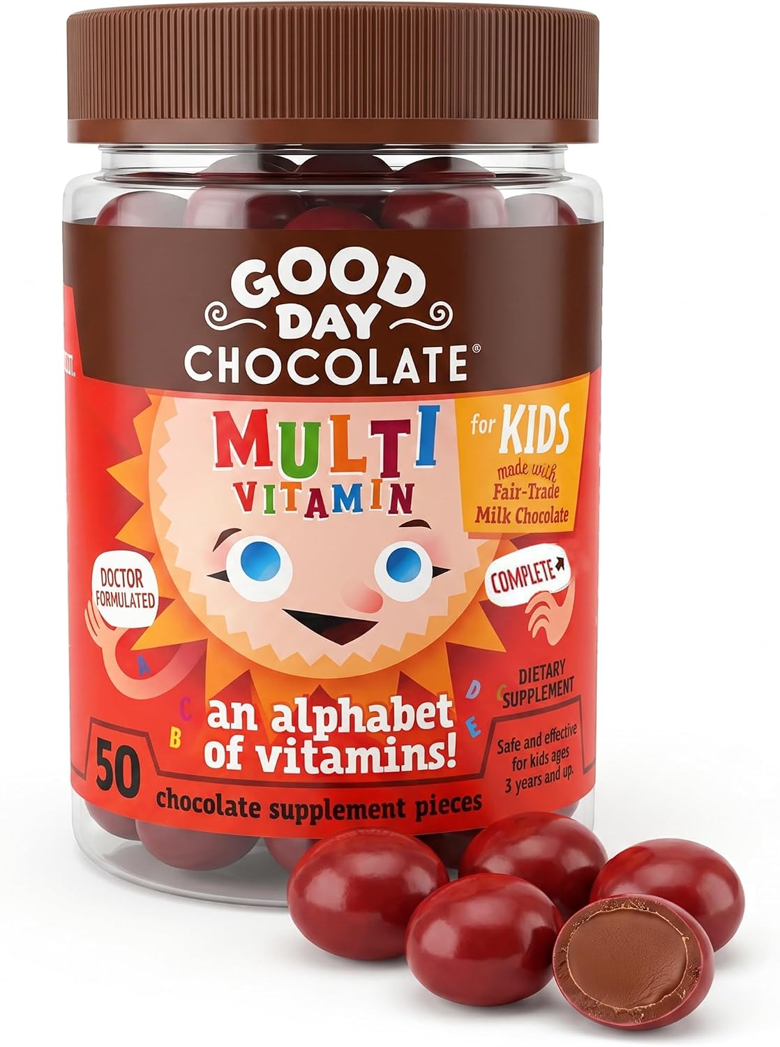 Good Day Chocolate Complete Multivitamin for Children, 50 Pieces - görsel 1
