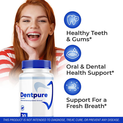 Dentpure Probiotics - Oral Probiotic Capsules for Healthy Teeth and Gums, 30 Capsules