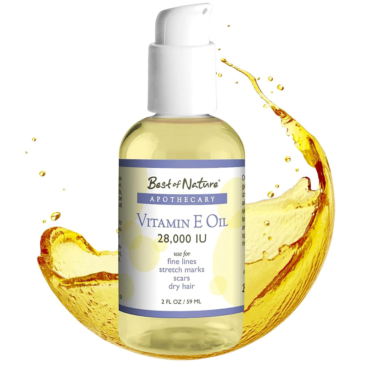 Best of Nature Vitamin E Oil 28,000 IU, Unscented Moisturiser with Fractionated Coconut – Hair, Skin, Face, & Hands - görsel 1