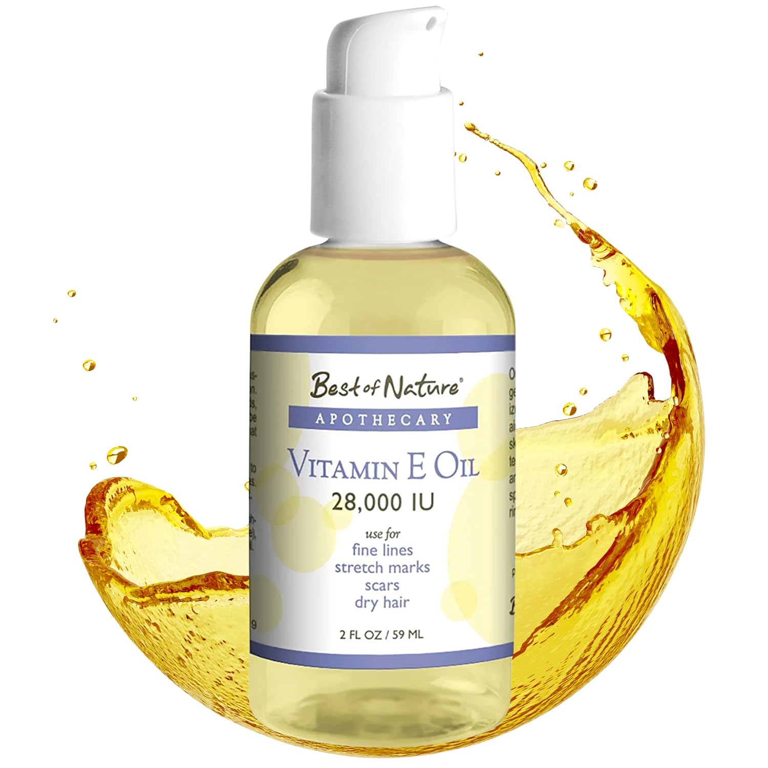Best of Nature Vitamin E Oil 28,000 IU, Unscented Moisturiser with Fractionated Coconut – Hair, Skin, Face, & Hands - görsel 1