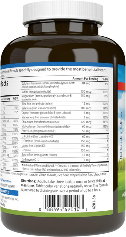 Carlson - Cardio Complete, Advanced Circulation Multivitamin, Heart Health, 180 Tablets