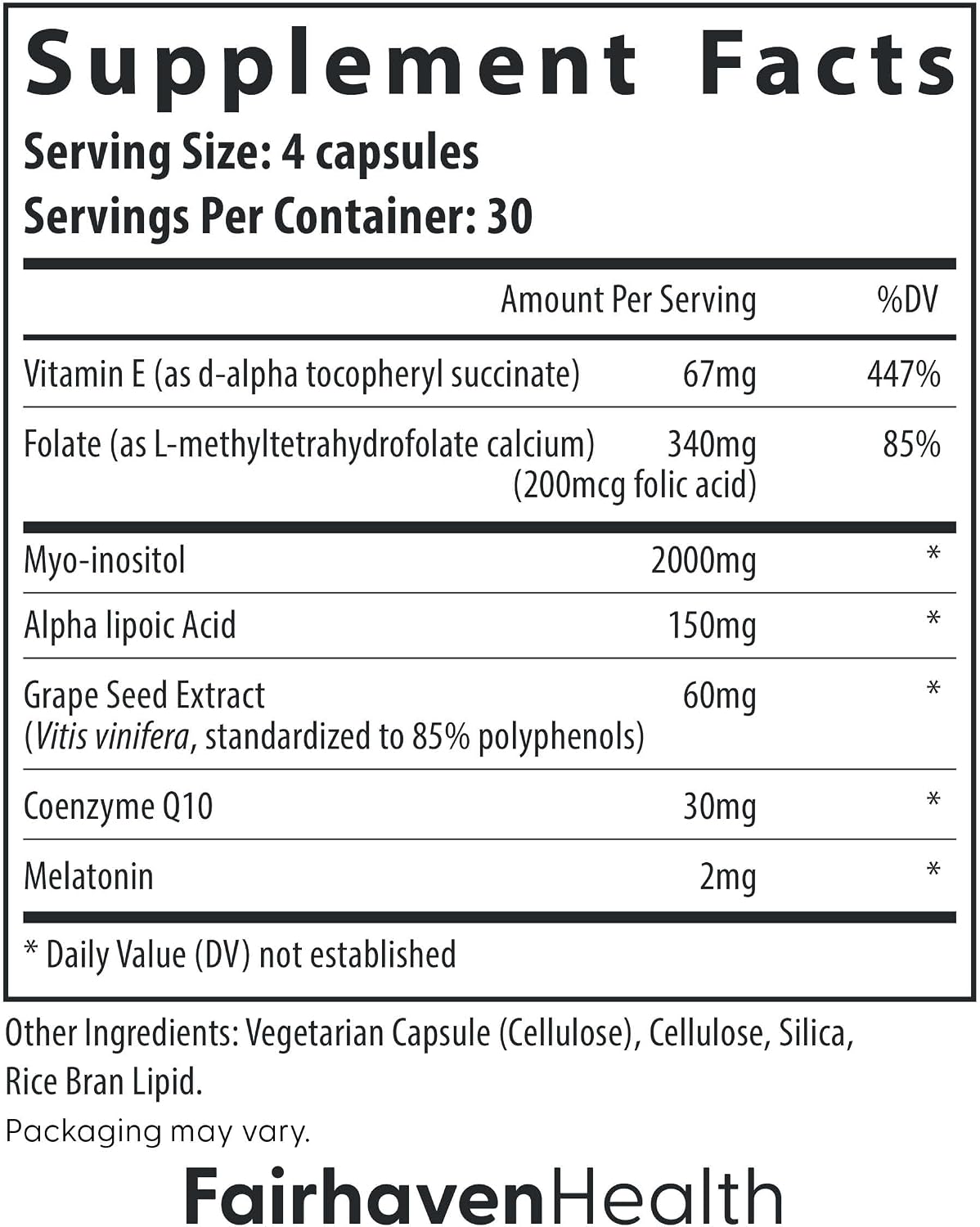 Fairhaven Health OvaBoost Fertility Supplement for Women - 120 Capsules - görsel 4