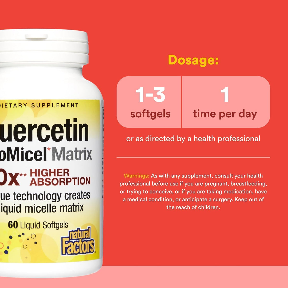 Natural Factors Quercetin LipoMicel Matrix - Superior Absorption Softgels, 60 Softgels - görsel 3