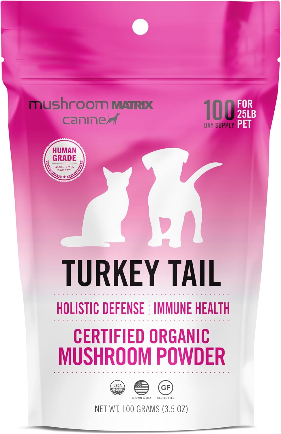 Om Mushroom Matrix Pet Canine Turkey Tail Organic Mushroom Powder – Immune Support for Dogs & Cats (100g) - görsel 1