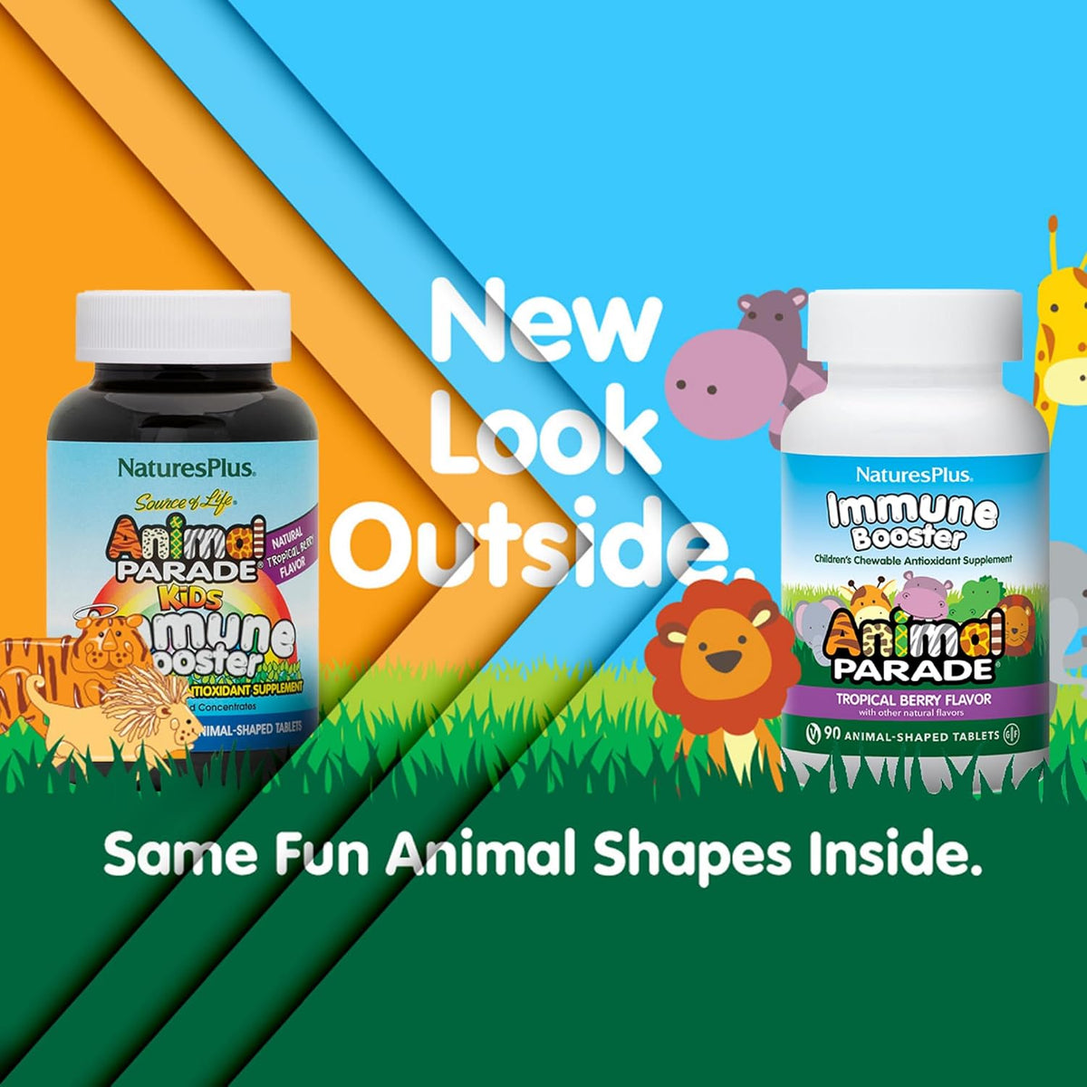 NaturesPlus Animal Parade Immune Booster - Tropical Berry - 90 Chewable Tablets - görsel 2