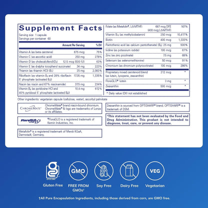Pure Encapsulations Multi T/D Multivitamin & Mineral Supplement – 60 Capsules