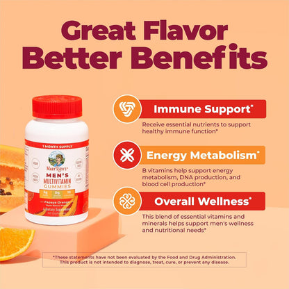 MaryRuth's Multivitamin Gummies for Men - Vegan, Non-GM, Gluten-Free and Sugar-Free - 60 Gummies
