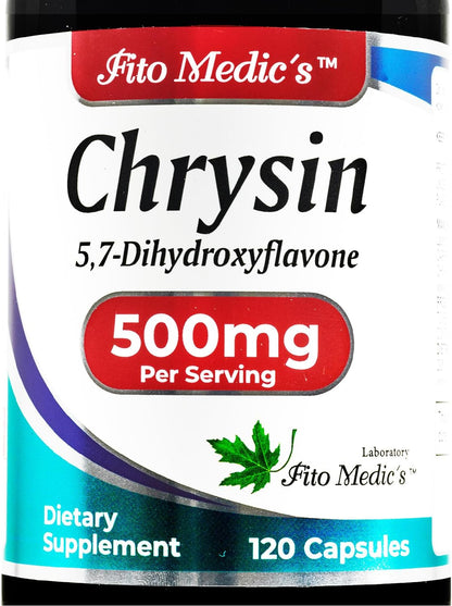 FITO MEDIC'S Lab Chrysin with Passion Flower Supplement, 120 Capsules