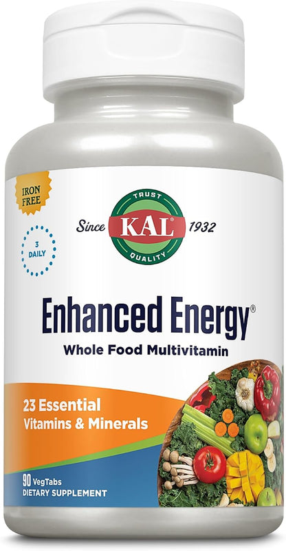 KAL Enhanced Energy Iron Free Tablets, 90 Count