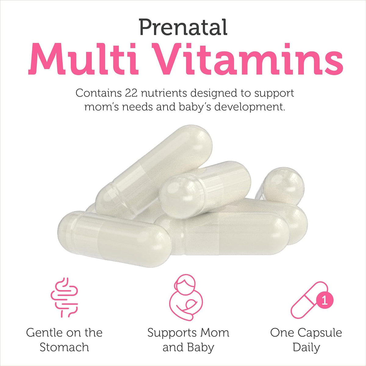 Zahler Total One Prenatal Vitamins for Women (120 Capsules) – Daily Multivitamin with Folic Acid, Iron, Zinc & Essential Nutrients - görsel 5
