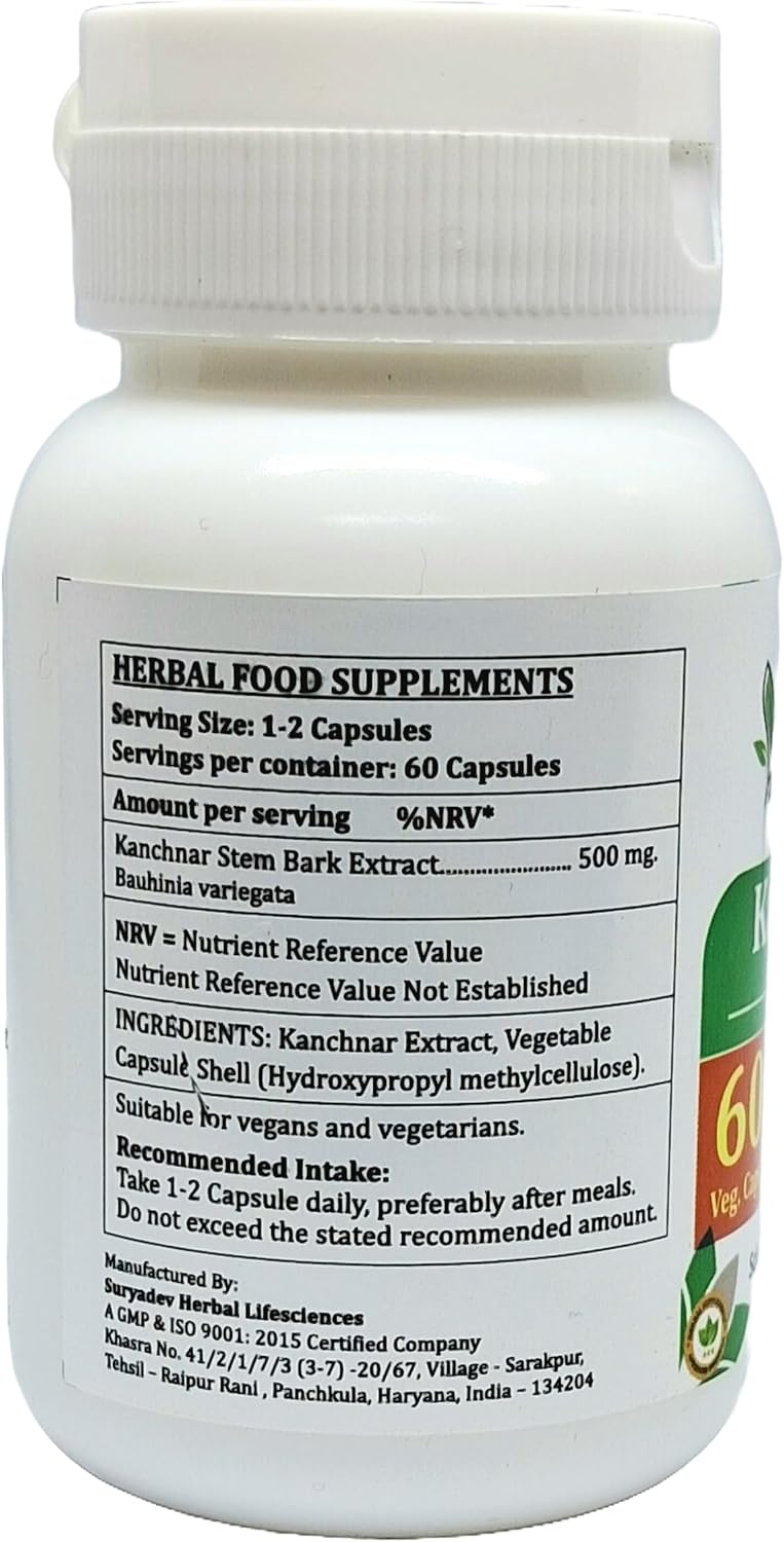 Kanchnar Forte Capsules 500 mg – 120 Veg Capsules (2 Bottles of 60) - görsel 5