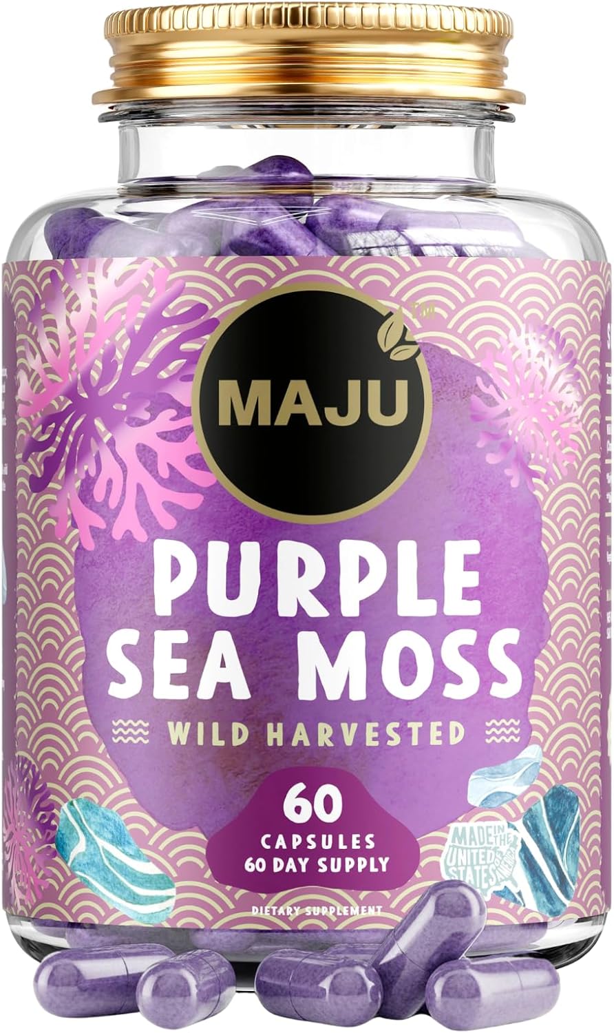MAJU Wild Irish Sea Moss Capsules - 4-in-1 with Bladderwrack, Burdock Root & Black Pepper (120 Capsules) - görsel 10