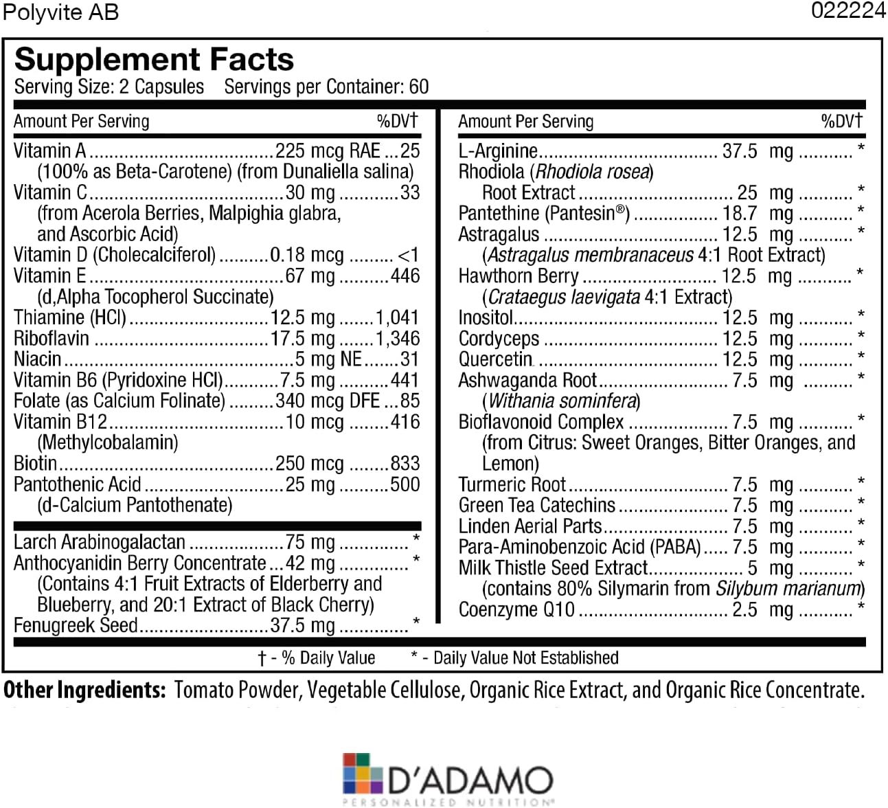 D'Adamo Personalized Nutrition - Optimal Health Stack (Blood Type AB) - görsel 3
