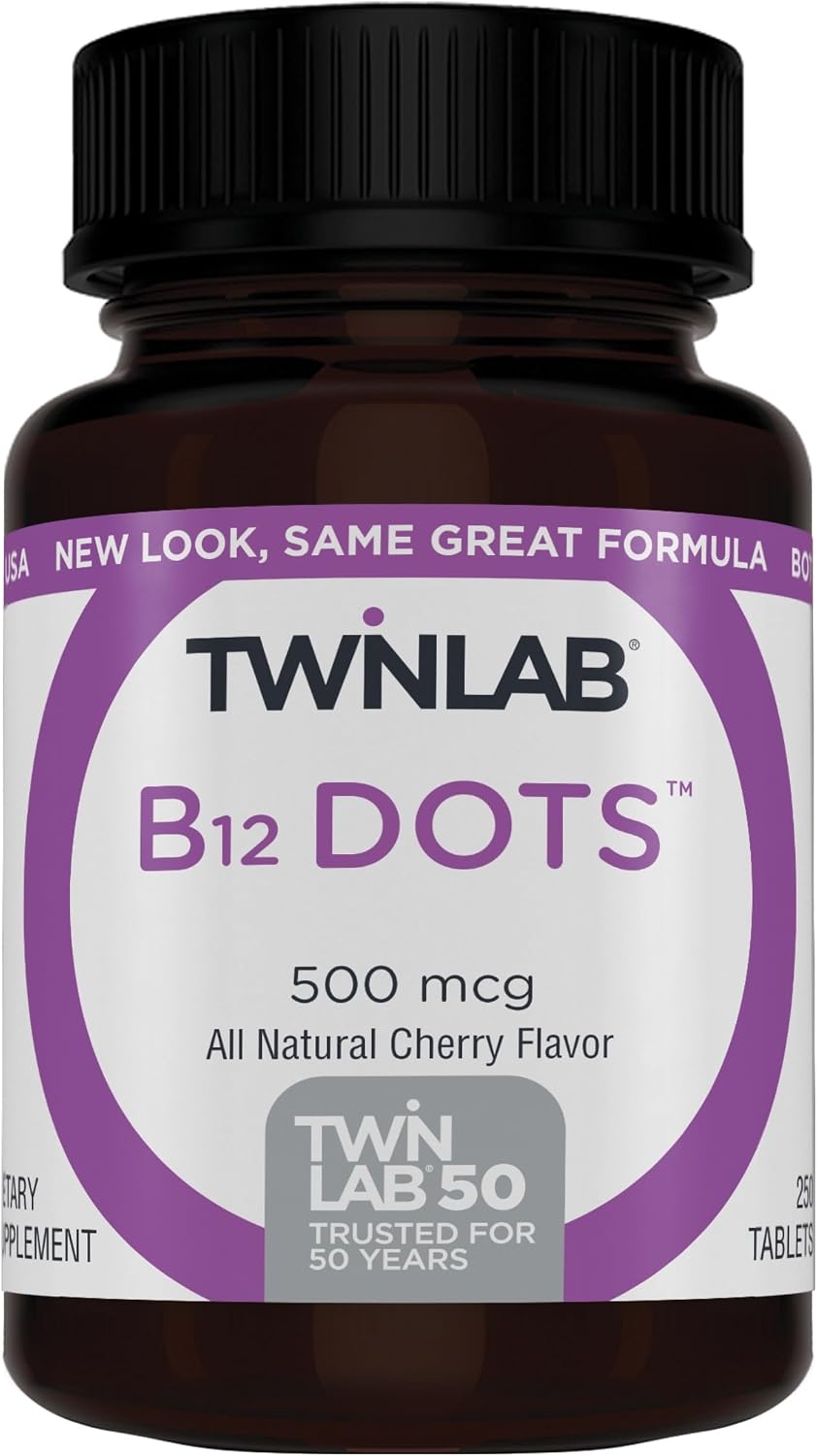 Twinlab B-12 Dots – Vitamin B12 500 mcg, 250 Tablets - görsel 1
