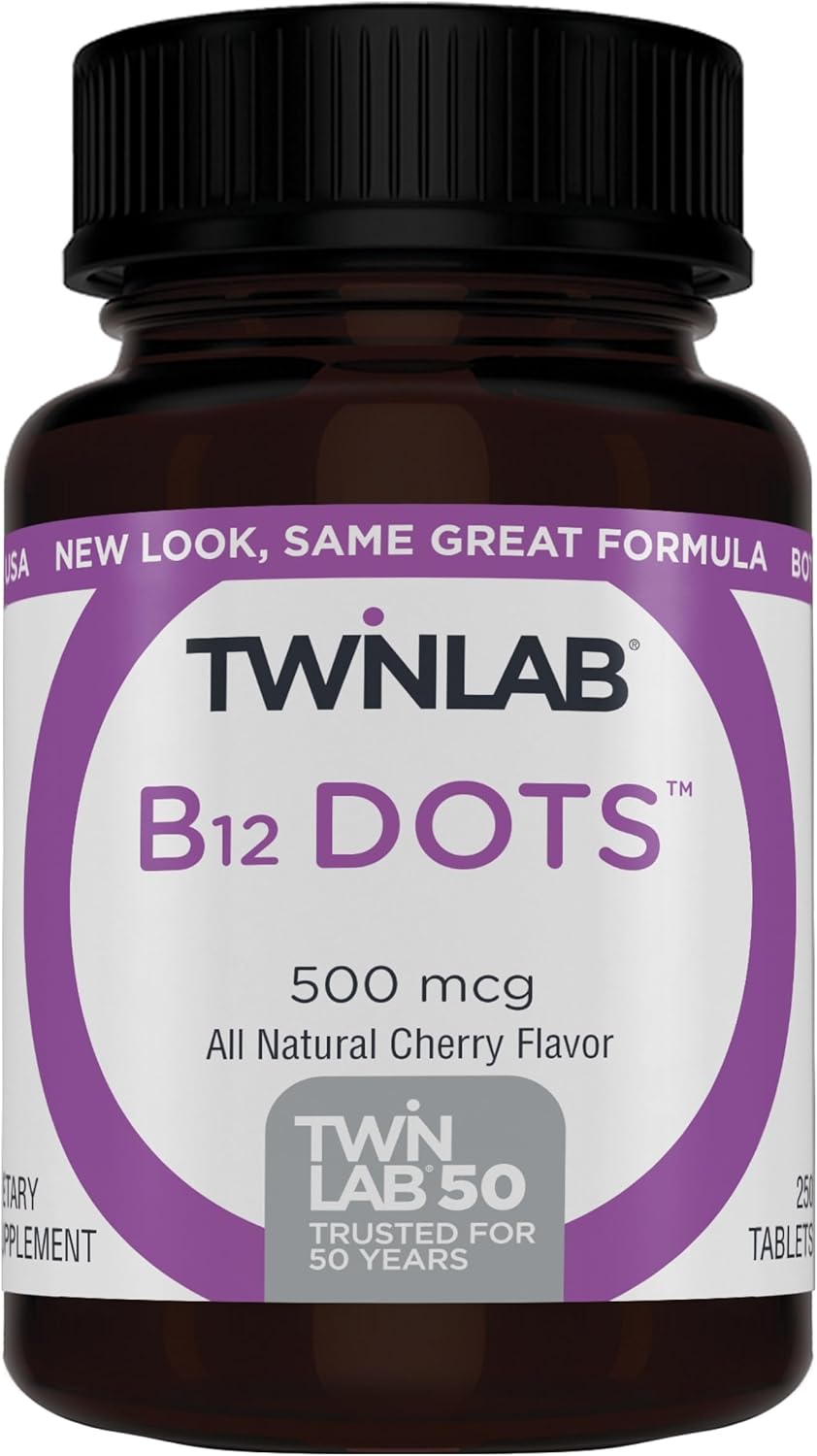 Twinlab B-12 Dots - Vitamin B12 500 mcg Sublingual Tablets, 250 Count (Pack of 2) - görsel 7