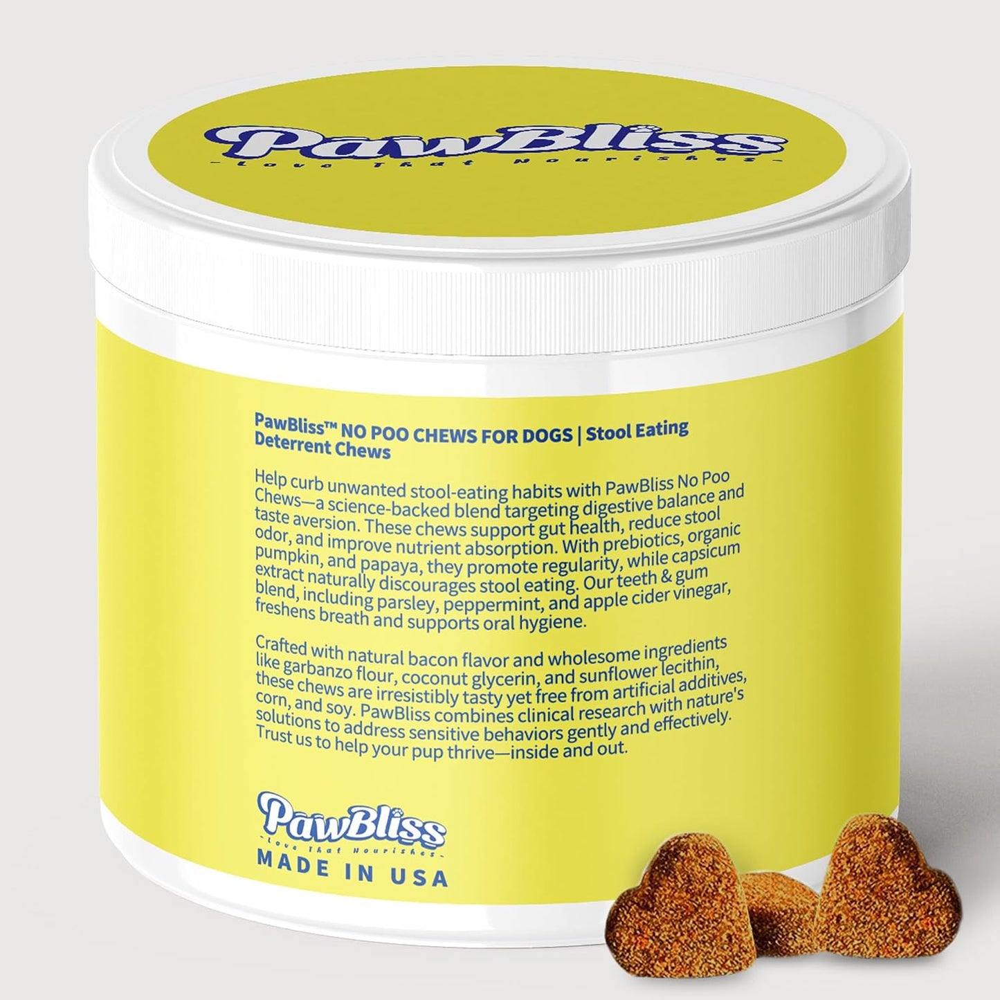 No Poo Chews for Dogs – Stop Poo Eating with Coprophagia Deterrent – Probiotic & Enzyme Soft Chews – Digestive & Breath Support – 120 Bacon-Flavoured Chews - görsel 9