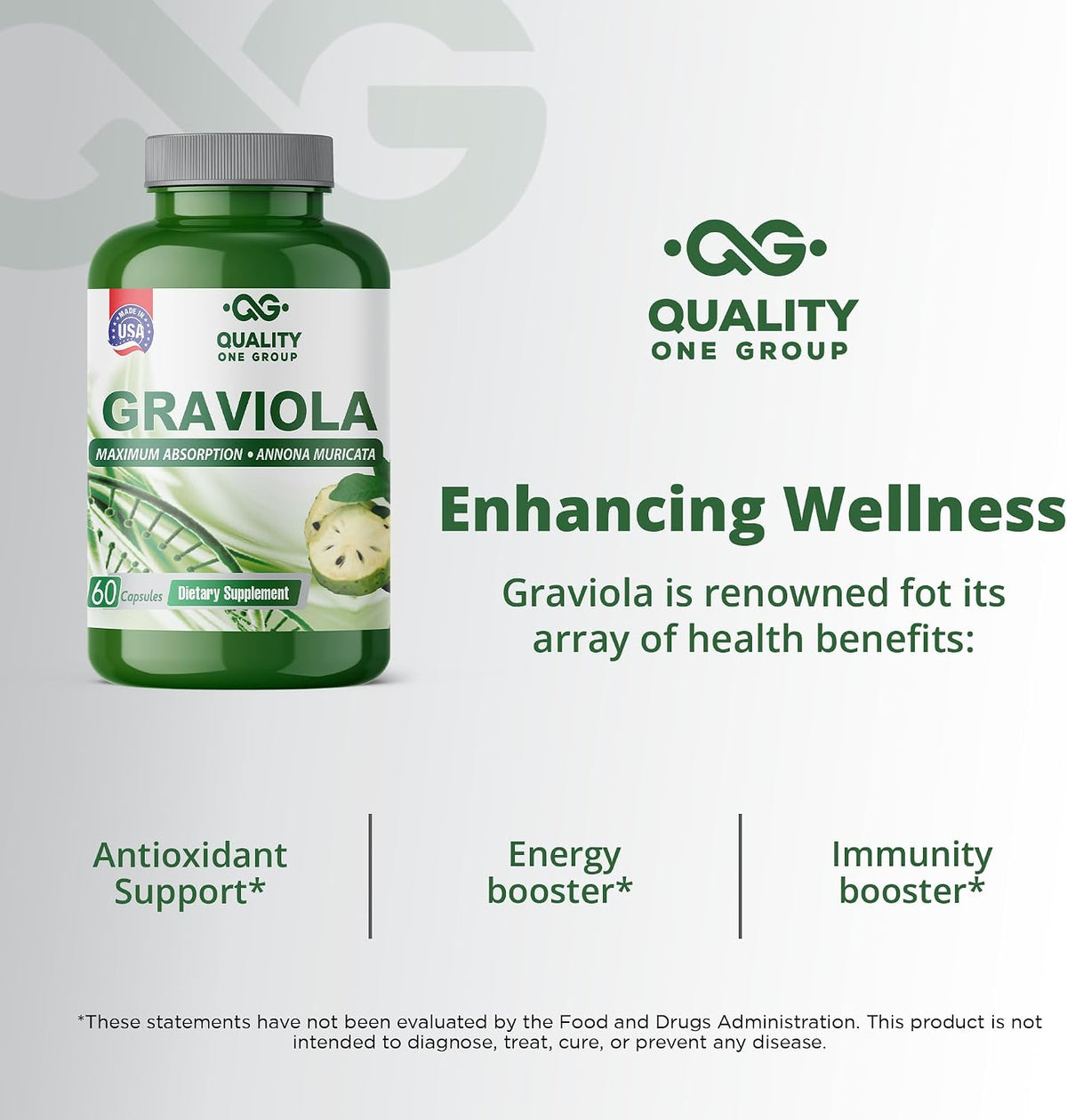 GRAVIOLA MAX - Pure Graviola Leaf Extract Supplement - Soursop (Annona muricata) - Immune Support & Antioxidants - görsel 4