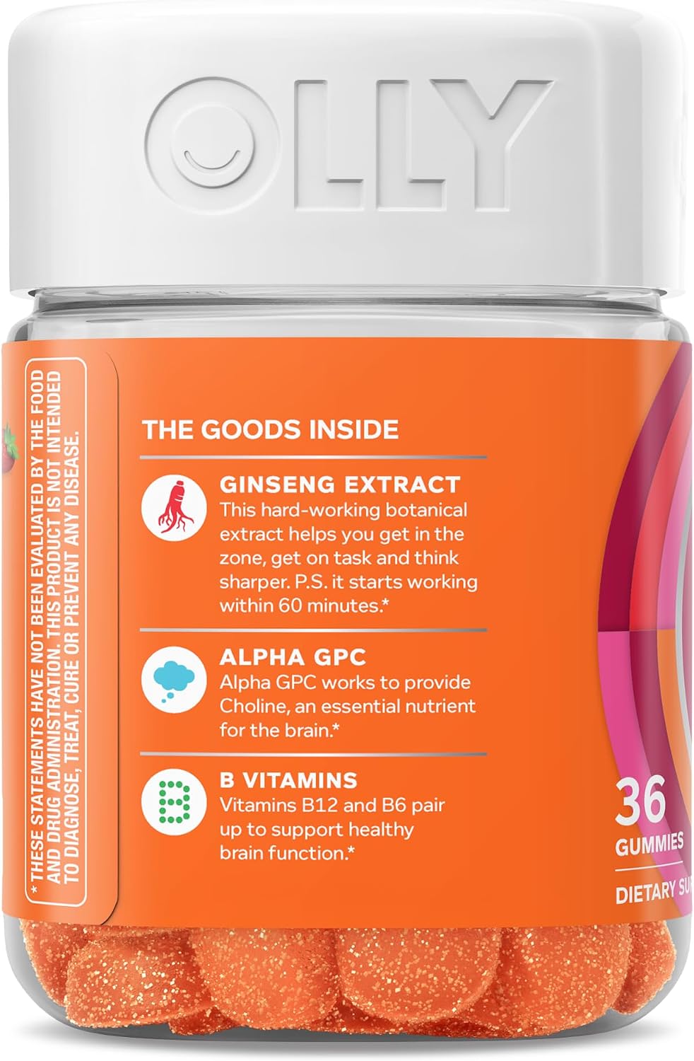 OLLY Laser Focus Gummy - Berry Tangerine - 36 Gummies - görsel 8