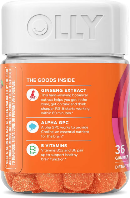 OLLY Laser Focus Gummy - Berry Tangerine - 36 Gummies